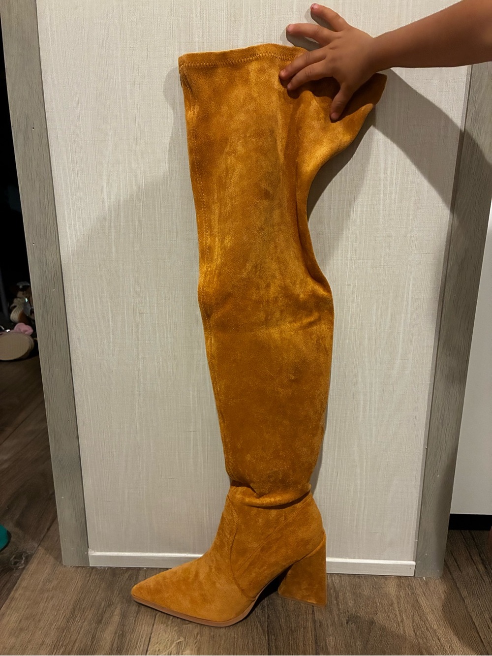Cape Robbin Over-the-Knee Suede Boot - Mustard Gold